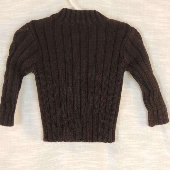 Baby Gap Brown Cable Knit Zip Cardigan Cotton Preppy - Picture 3 of 5